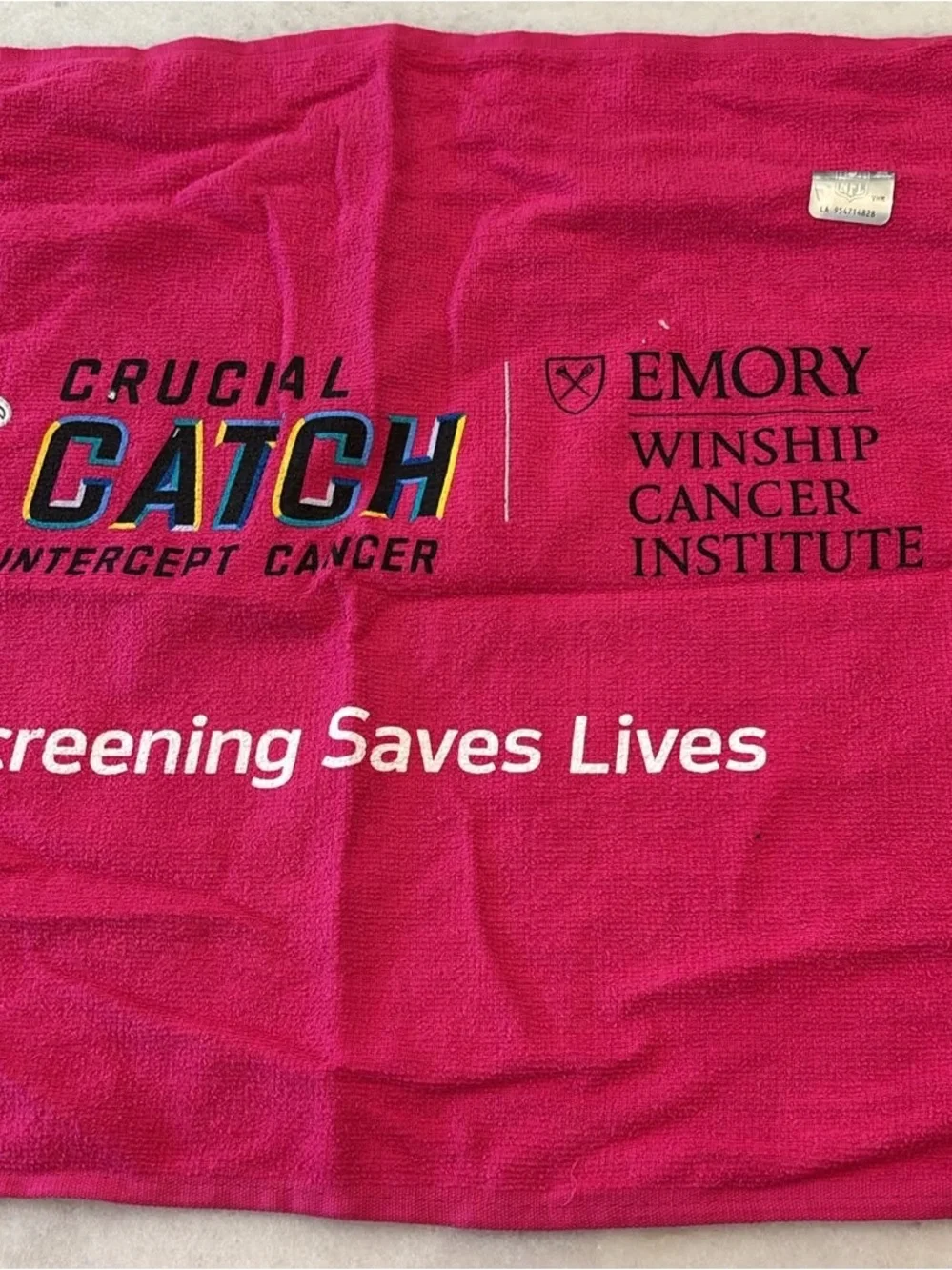 Atlanta Falcons Crucial Catch Intercept Cancer Rally Towel NFL Hologram  #B44